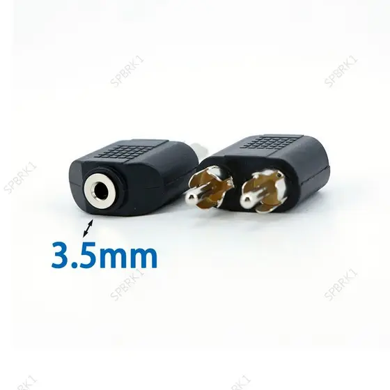 3.5mm Áudio Estéreo Jack Fêmea Para 2 RCA Macho Adaptador Conversor Alto-Falante Amplificador Conector BRK1