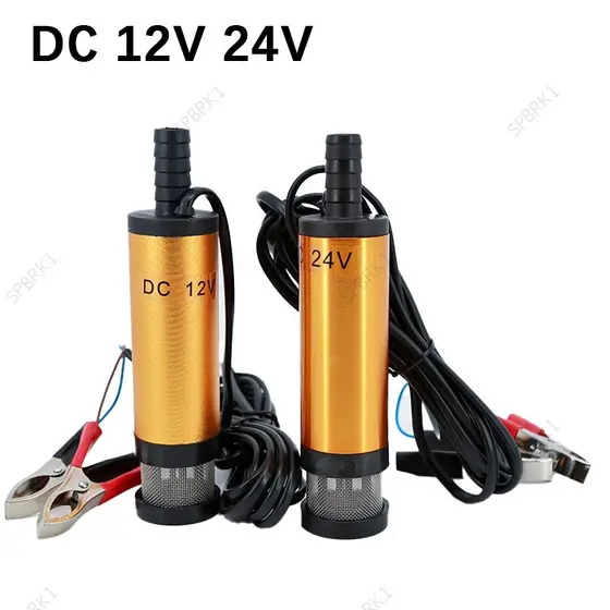 Bomba De Água De Óleo Submersível Elétrica DC 12V 24V 38mm Para Revestimento De Liga De Alumínio Diesel 12L/min Bombeame