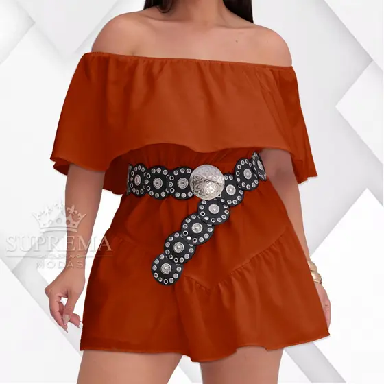 Vestido Feminino, Macaquinho Ciganinha, Elegante e Soltinho, Ombro a Ombro