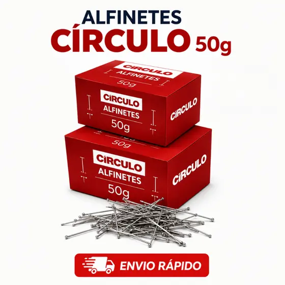 Alfinetes Círculo 50g | Nº 24 e 29 – Alta Resistência para Costura e Patchwork