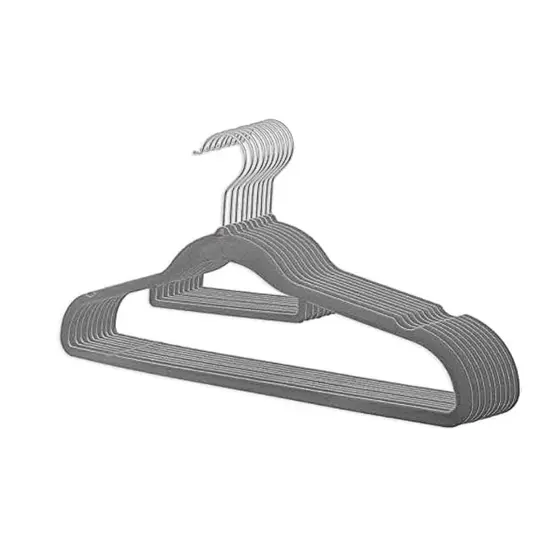 Cabides Veludo Slim Premium Cinza – Super Finos, Elegantes e Reforçados