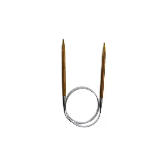Agulha Circular Para Tricô -80 Cm - Bambu e Aço - Círculo