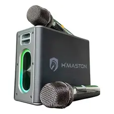 Caixa De Som Portatil Karaokê 120w Microfones Inclusos