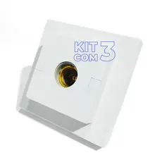 kit com 3 Luminária Plafonier Plafon Quadrado Lâmpada Lustre Teto E27 Soquete Bocal Bivolt 100W 127/220V bocal porcelana