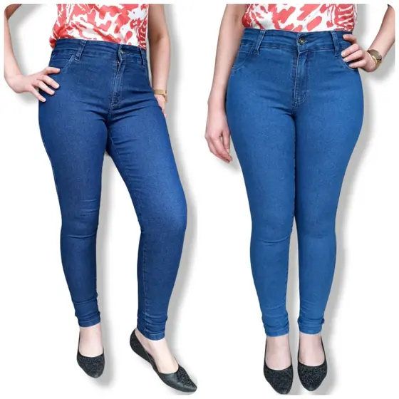 calça feminina jeans c/ bolso relógio cód.1016/1026