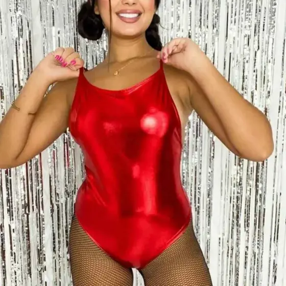 Boddy Metalizado Carnaval Moda Feminina Para Festa Tendencia Blogueira