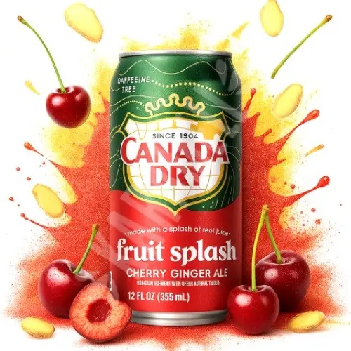 Refrigerante Fruit Splash Cherry Ginger Ale Canada Dry - EUA