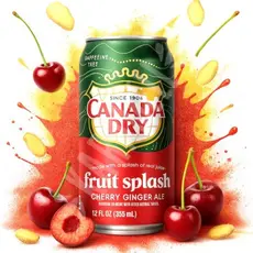 Refrigerante Fruit Splash Cherry Ginger Ale Canada Dry - EUA