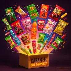 Kit Box Surpresa Karamell Exóticos Importados +BRINDE Doces Snacks Balas Orientais Corean Japoneses