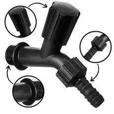 kit 6/12/24 Torneira para mangueira, pia, tanque Preta moderna elegante ergonômica Jardim