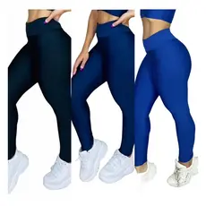 KIT 3 LEGGING ACADEMIA FEMININA CALÇA FITNESS 2