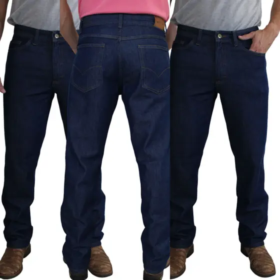 Kit 3 Calças Jeans Masculina de Corte Reto Tradicional Promoção Premium