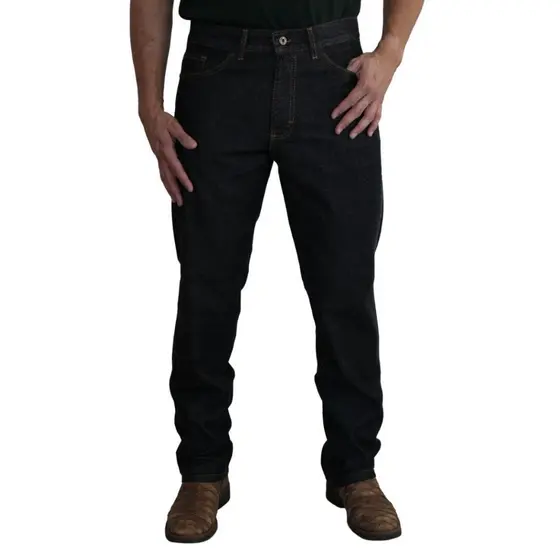 Calça Jeans Masculina Tradicional Corte Reto de Serviço Uniforme Resistente