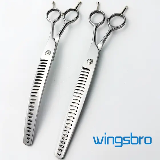 wingsbro Tesoura Curvada Para Cães De 8 Polegadas , Profissional De Alta Qualidade Animais De Estimação De Tubarão Plana