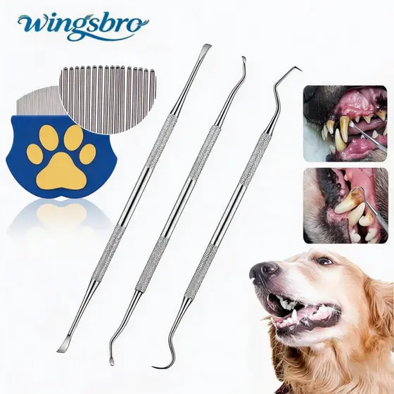 Ferramenta De Limpeza De Dentes De Animais De Estimação 3ps , Conjunto Cachorro , Caneta Branqueadora Gato