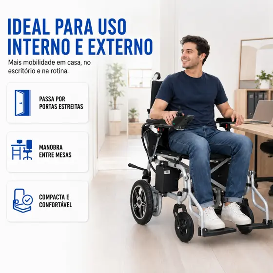 Cadeira De Rodas Motorizada Dobrável Elétrica Leve