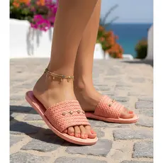 Rasteira feminina chinelo Slide Strass