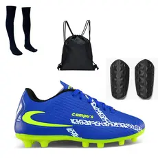 Kit Chuteira De Campo Masculina com Caneleira Meião e Mochila Trava Resistente Sola Costurada
