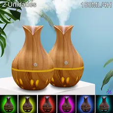 2 Unidades Umidificador De Ar E Aromatizador De Ambiente Com Led Usb Purificador Ultrassônico Difusor Eelétrico