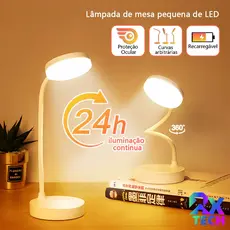Lampada De Estudo Sem Fio Com Cabeça Ajustável Em 360 Graus Luminária Portátil Com Bateria Recarregável