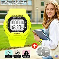Relógio Infantil A Prova De Agua LED Exercícios Original Relógios Multifuncional Com Luz