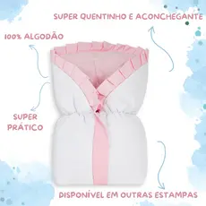 Saco de Dormir Bebê com ZÍPER e ELÁSTICO para o Frio Inverno em Tecido 100% Algodão Estampado Liso