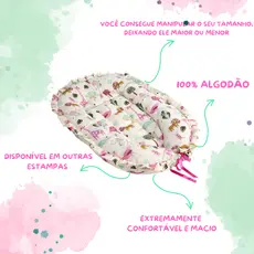 Ninho Redutor de Berço Bebê e Recém Nascido Com Regulador Portátil Macio e Acolchoado 100% Algodão