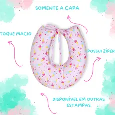 Capa Para Almofada De Amamentação Com Laço Zíper Macia 100% Algodão