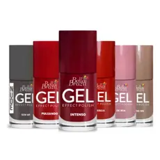 Kit 6 Esmaltes unhas Efeito Gel Bella Brazil SECA SEM CABINE