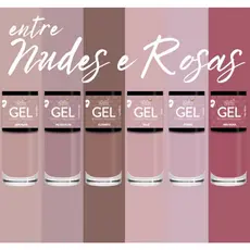 Kit 6 ESMALTES efeito gel para Unhas tons rosa nude pastel esmalte Bella Brazil secagem rápida