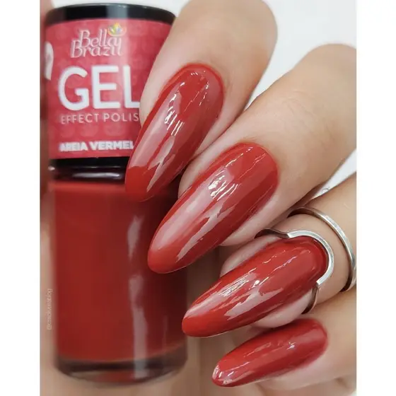 Kit Esmaltes vermelhos UNHAS com efeito gel Bella Brazil SECA SEM CABINE