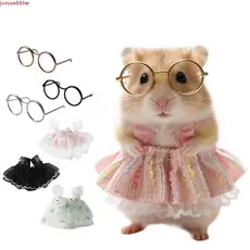 JUNYUE Vestido De Princesa Hamster , Adorável Saia Respirável Para Animais De Estimação , Conjunto De Óculos Leves E Mac