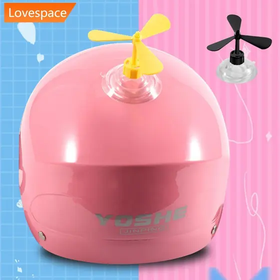 LS-STORE 1pc Capacete Ventosa 2/3 Folhas De Bambu-copter Diversão Infantil Hélice Ventilador Motocicleta Decoração Acess