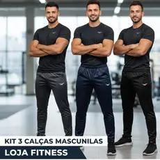Kit 3 Calças Jogger Forrada Com Bolsos Calça Masculina Para Treino Casual Slim Fit
