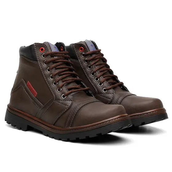 Bota Coturno Masculino Cano Médio Extra Leve e Confortável Promoção Fim de Ano