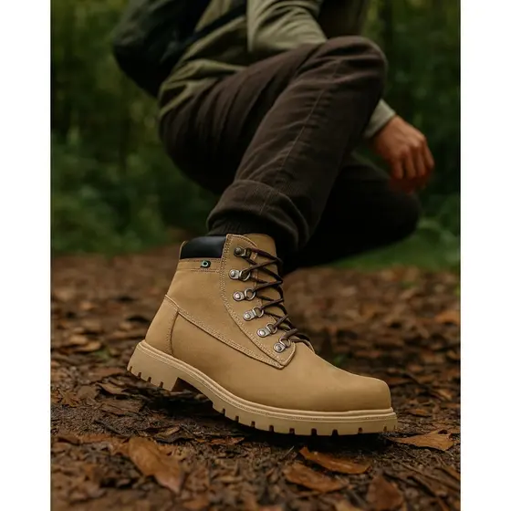 Coturno Masculino Em Couro Legítimo Solado De Borracha REF: 906 Couro Promoção Oferta Relampago