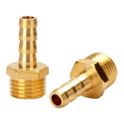 2 peças Espigão Adaptador Macho Fixo Latão Rosca 1/4 Bsp para Mangueria 1/4 de Polegada