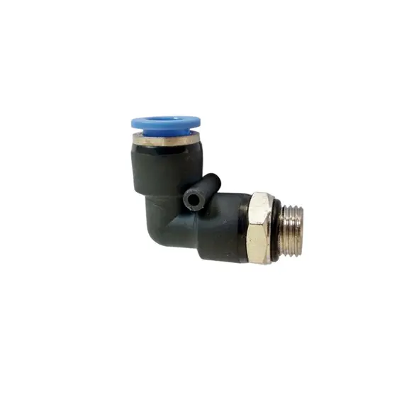 Conexão Pneumática Cotovelo Rosca Macho 1/4 Bsp Para Tubo 6mm