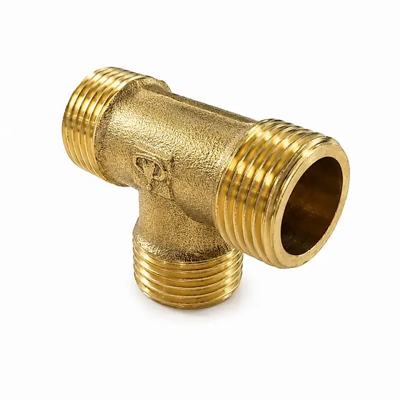 Tee Latão Macho Rosca 1/2 BSP Conexão União Emenda Para Água Ar e Gás Alta Resistência Durável Vedação Segura