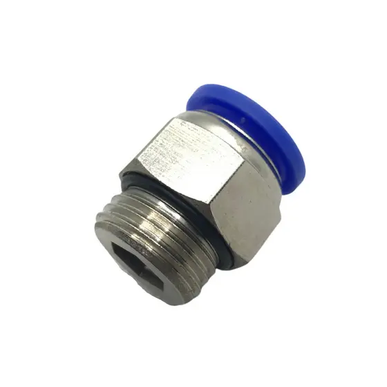 Conexão Pneumática Reta Macho Rosca 1/4  bsp Tubo 12mm