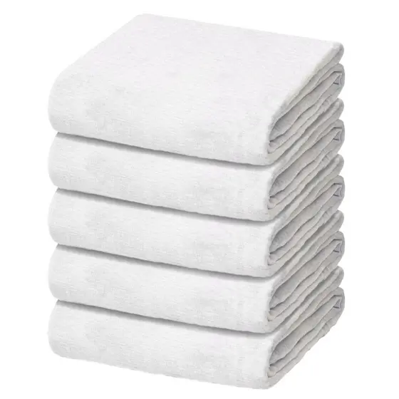 Pacote com 5 Fraldas de Pano Luxo Lisa Branca Marca Minasrey p/ Bebês e Recém-Nascidos 70cm x 70cm - 100% Algodão Tecido