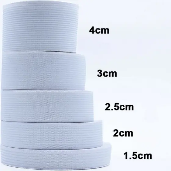 25 metros faixa elástica  plana branco para costura de roupas acessórios  1.5/ 2/2.5/3/4/5cm