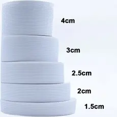 25 metros faixa elástica  plana branco para costura de roupas acessórios  1.5/ 2/2.5/3/4/5cm