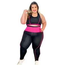 Conjunto de academia PLUS SIZE E SLIM 44 ao 54 calça Legging e Top conjunto fitness Feminino CURVES