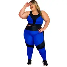 Conjunto Feminino Fitness Calça legging e Top Plus Size GG Modelo Curve
