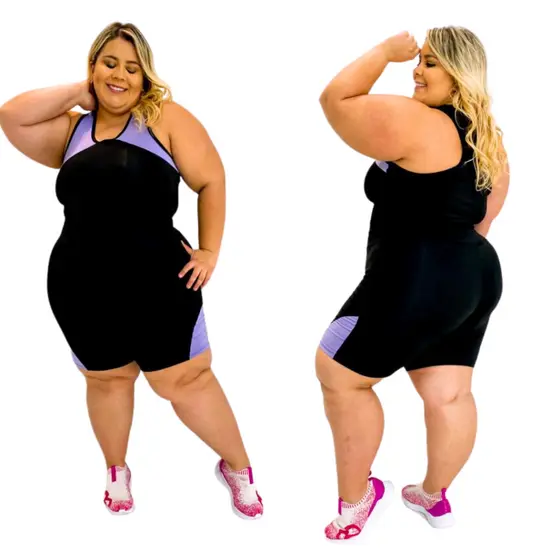 Conjunto Fitness roupa de academia Regata e bermuda PLUS SIZE GG