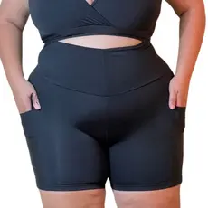Short fitness com Bolso Plus size GG XGG EXGG bermuda ciclista bolso porta celular