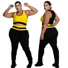 Conjunto Fitness Cal莽a legging e Top PLUS SIZE GG ao EXGG modelo academia feminino Curves