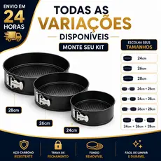 Formas Redonda Para Bolo Torta Antiaderente Com Fundo Removível 24cm/26cm/28cm Utensílio Cozinha Confeitaria