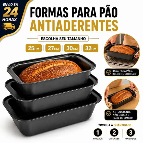Forma Assadeira Teflon 25/27/30/32cm 1/2/3 Grande Pães Bolos Tortas Antiaderente Resistente Utensílio Cozinha